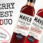 Mayer Premium Handcrafted Fruit Syrups, Vegan & Gluten Free, 16.9 Fl Oz (Pack of 2) - Strawberry & Raspberry, All-Natural Ingredients