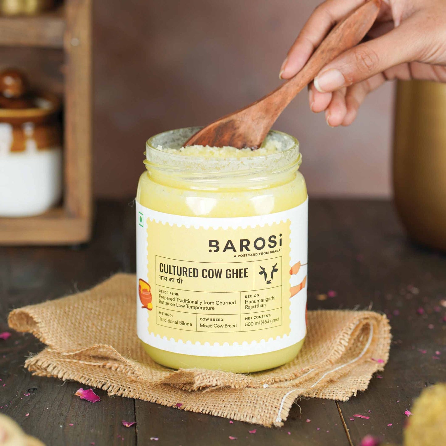 Barosi Enhanced Cultured Desi Cow Ghee 3 Litre | Value Saver Family Pack | Vedic Bilona Method | Churned From Curd | Pure & Natural | Farm Made In Small Batches | Glass Jar Packing
