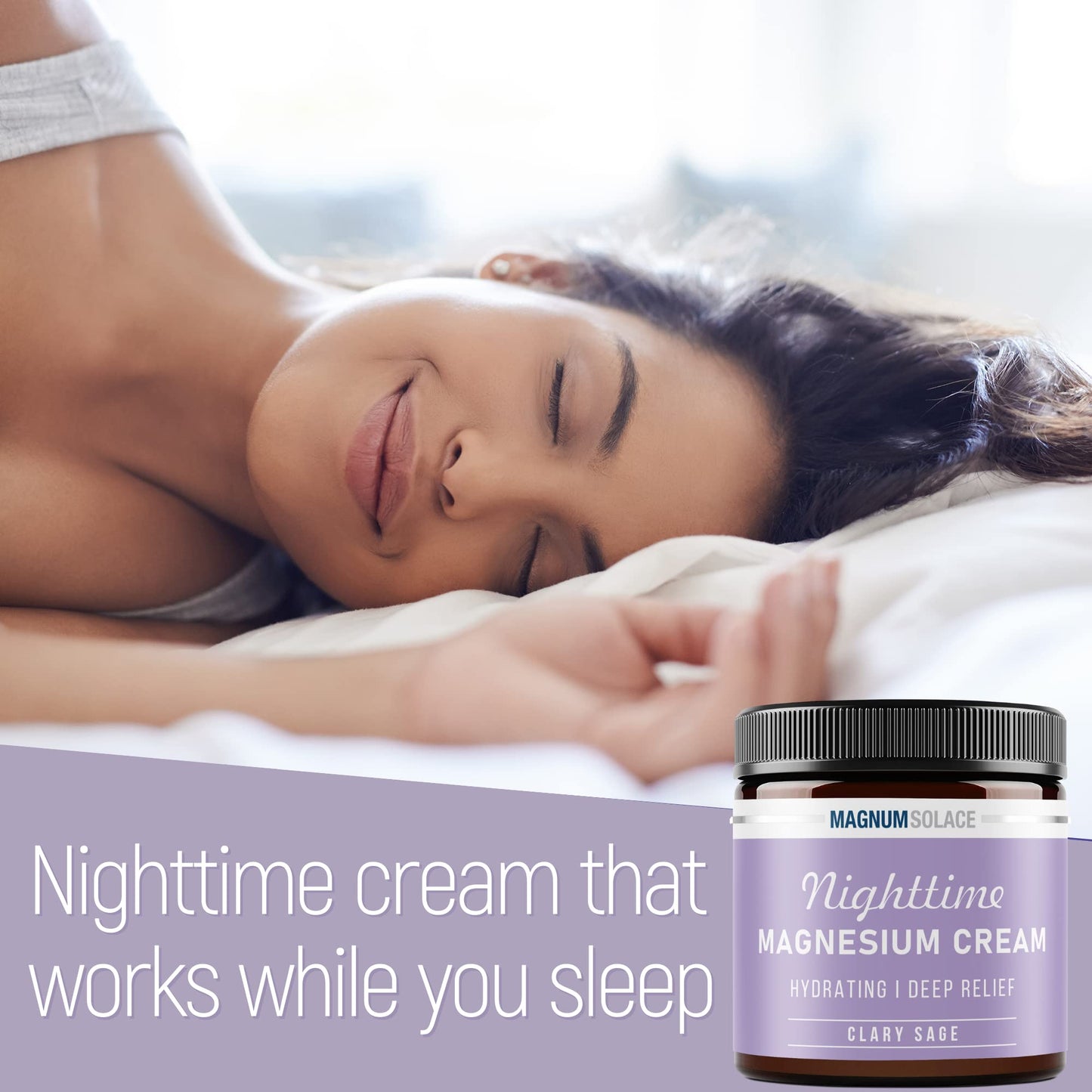 Magnesium Lotion - Nighttime Magnesium Cream - Apply To Legs, Arms Or Chest - Topical Magnesium Chloride - Usa Made And Safe For