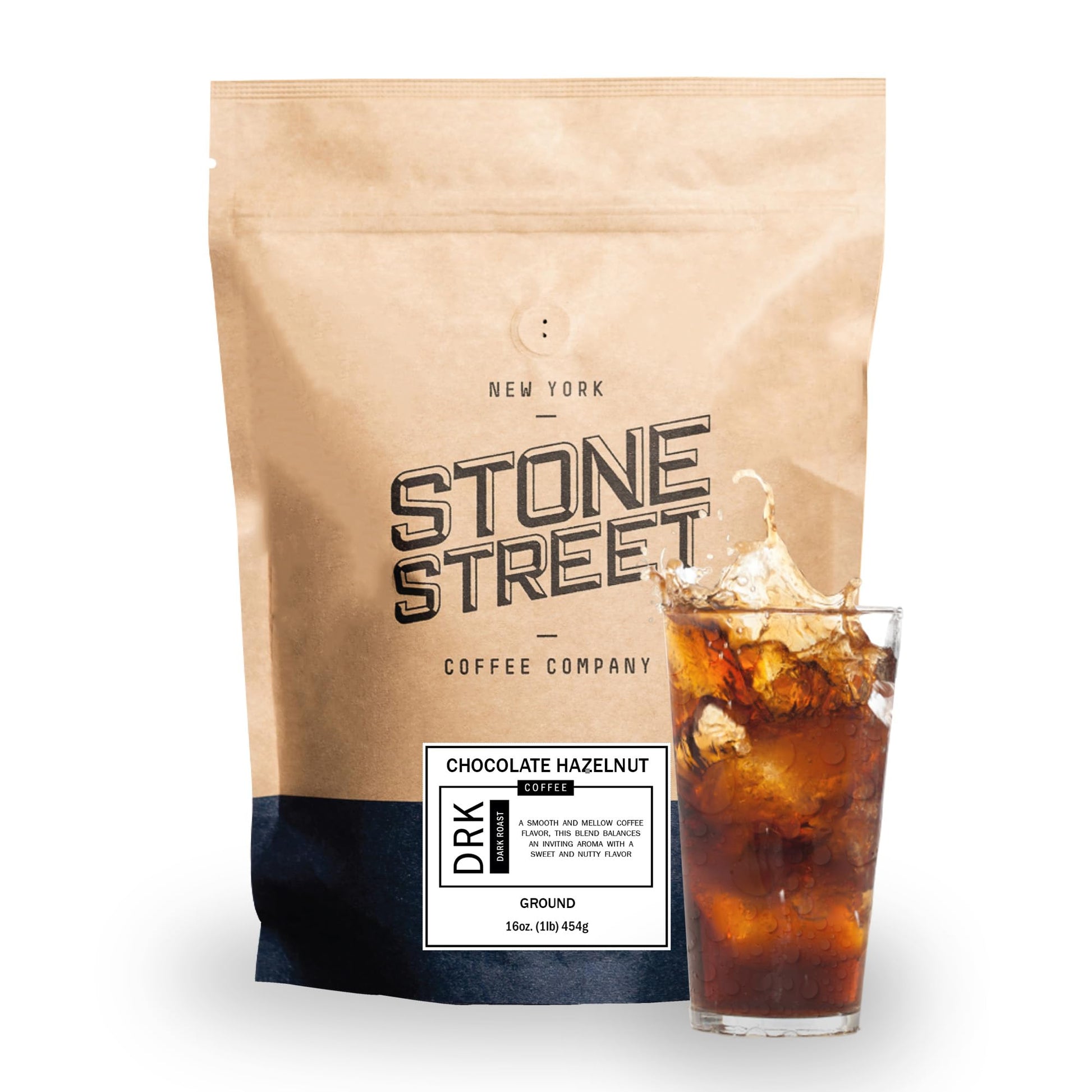 STONE STREET COFFEE COMPANY Cold Brew Flavored Coffee, Natural Chocolate Hazelnut, Dark Roast, 1 LB