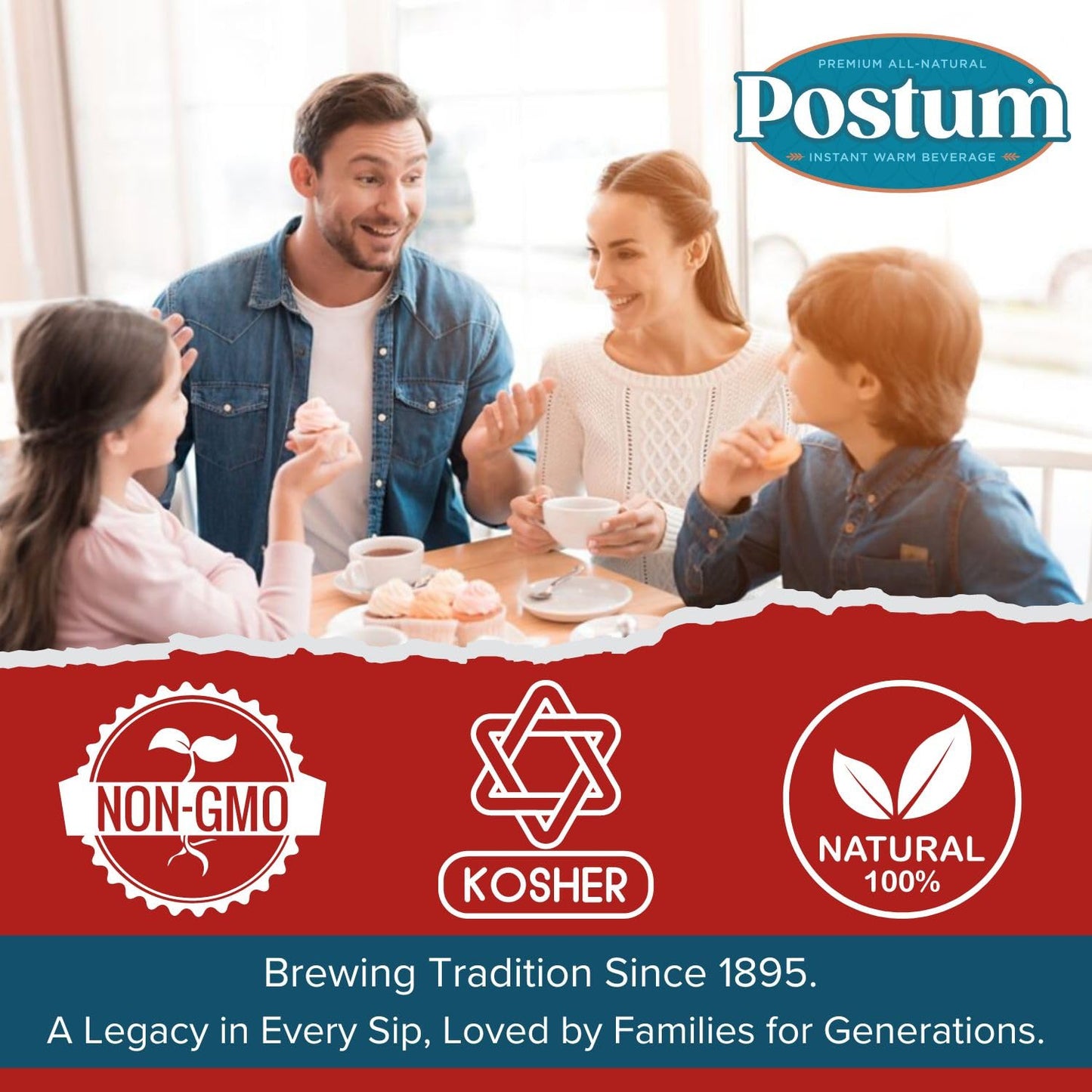 Postum Coffee Substitute Variety Bundle (3x8oz) | Original, Cocoa & Natural Caffeine-Free Vegan Drink | Non-GMO, Roasted Wheat & Molasses