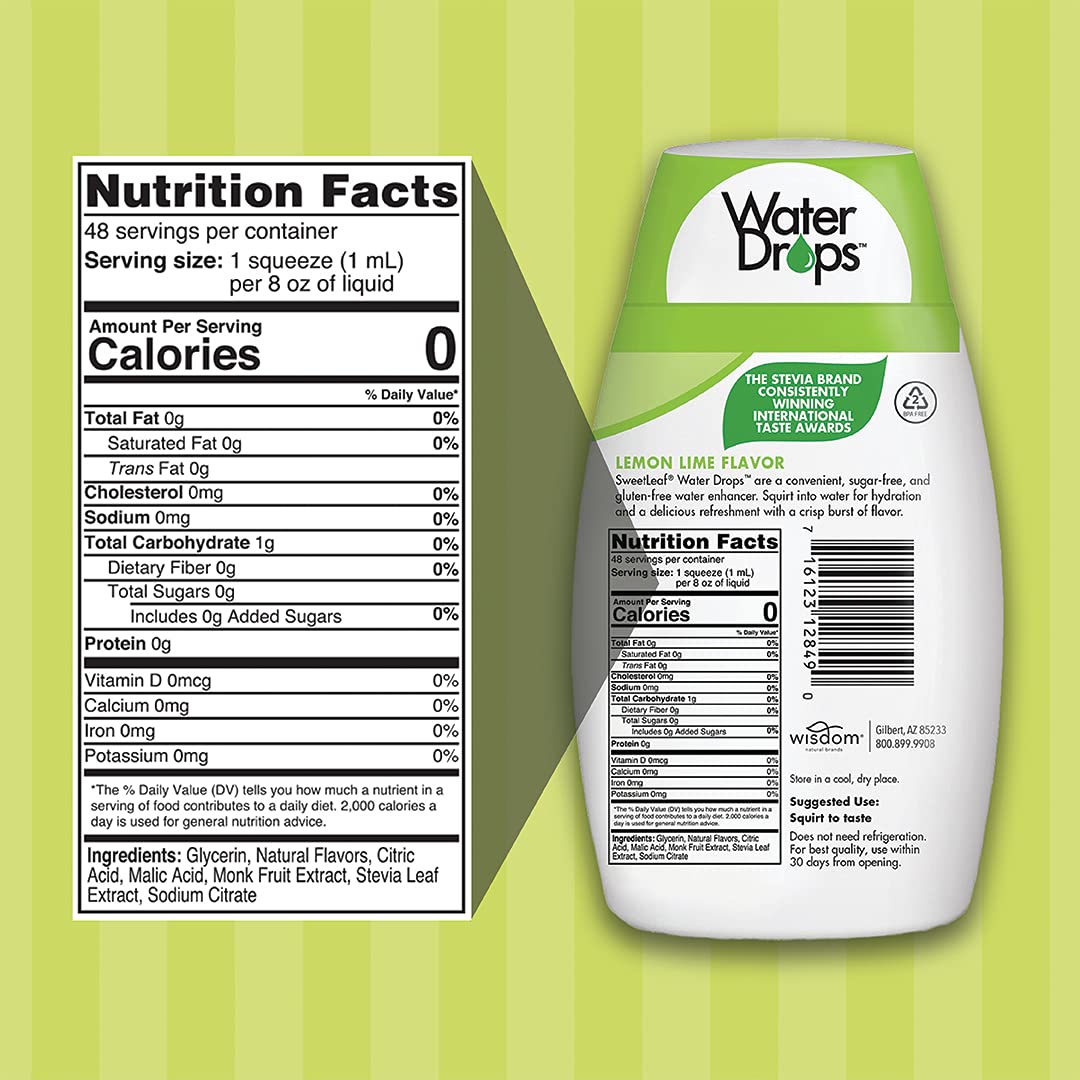 Sweetleaf Water Flavoring Drops - Stevia Water Enhancer, Sugar Free, Zero Calorie Water Additive For Flavor, Contains Monk Fruit