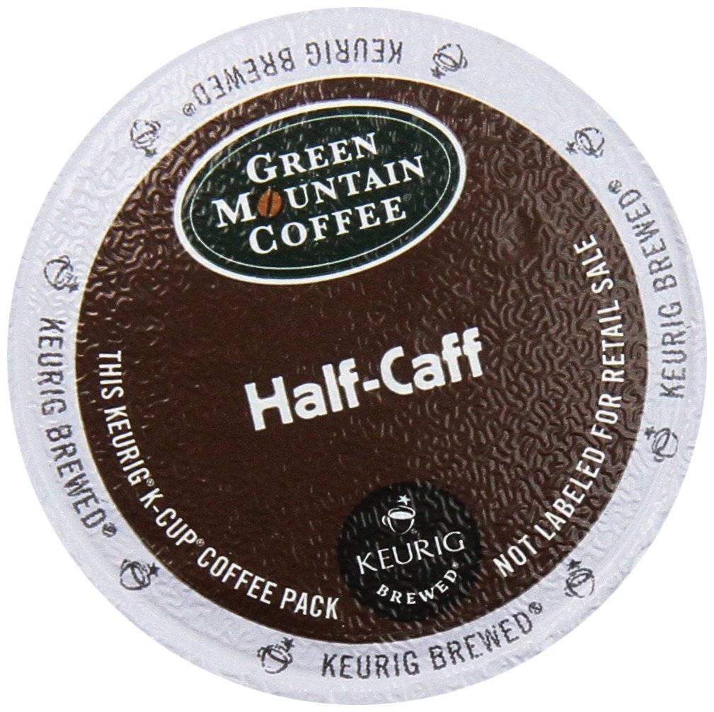 Green Mountain Coffee Half-Caff K-Cup Pods, Medium Roast, 48 Count (2 Boxes of 24 Pods), Coffee/Green