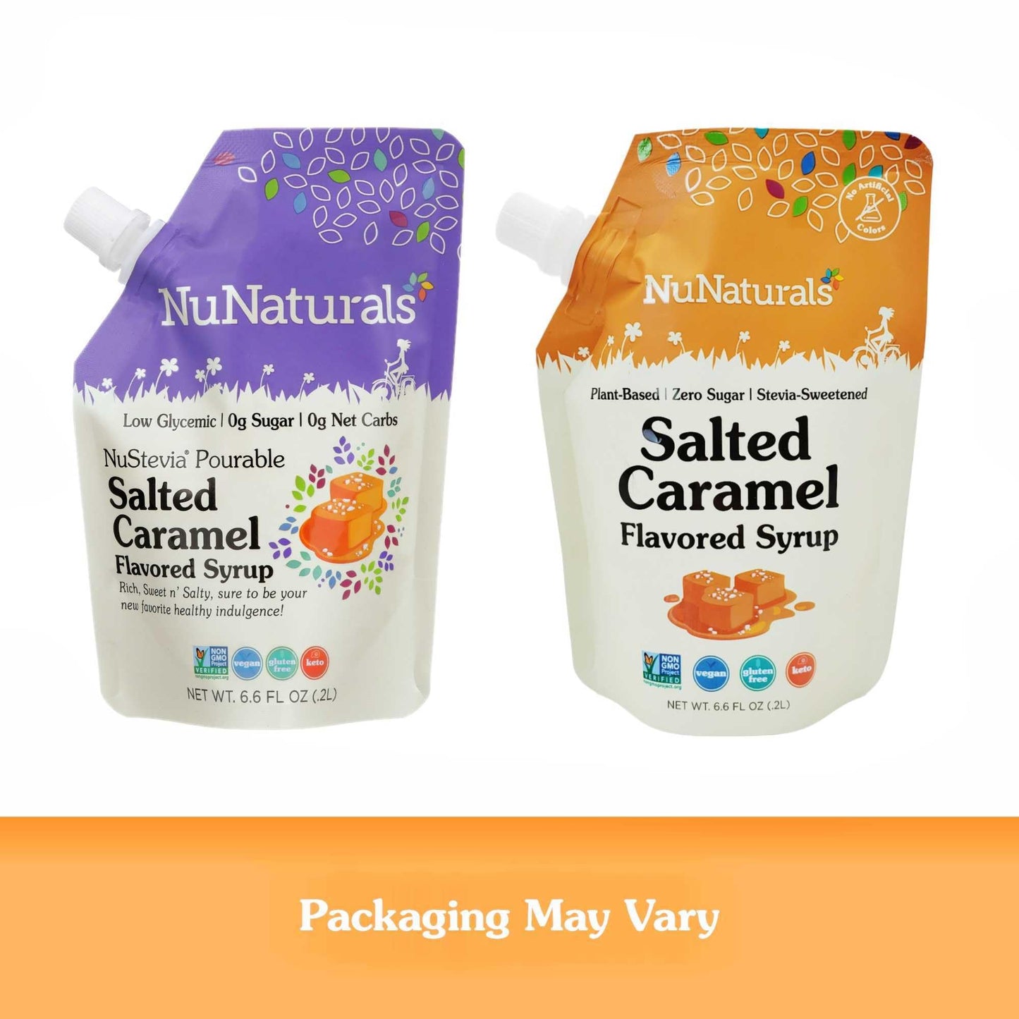 NuNaturals Stevia Syrup Sugar-Free Sweetener, Zero Calorie, Salted Caramel, 6.6 Fl Oz (Pack of 3)