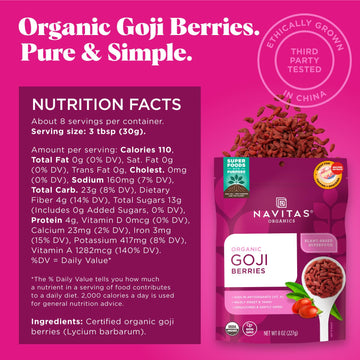 Goji Berries Organic 8 Ounces ( 3-Pack)