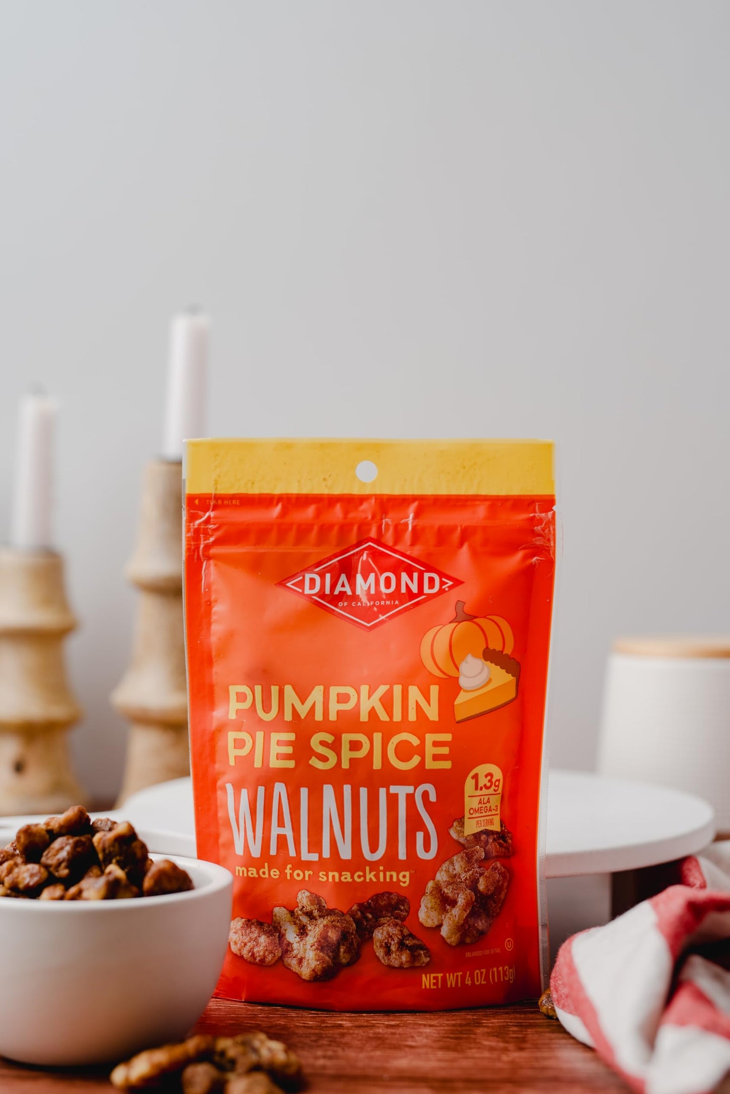 Diamond of California Pumpkin Pie Spice Snack Walnuts, 4 oz, 1 pack