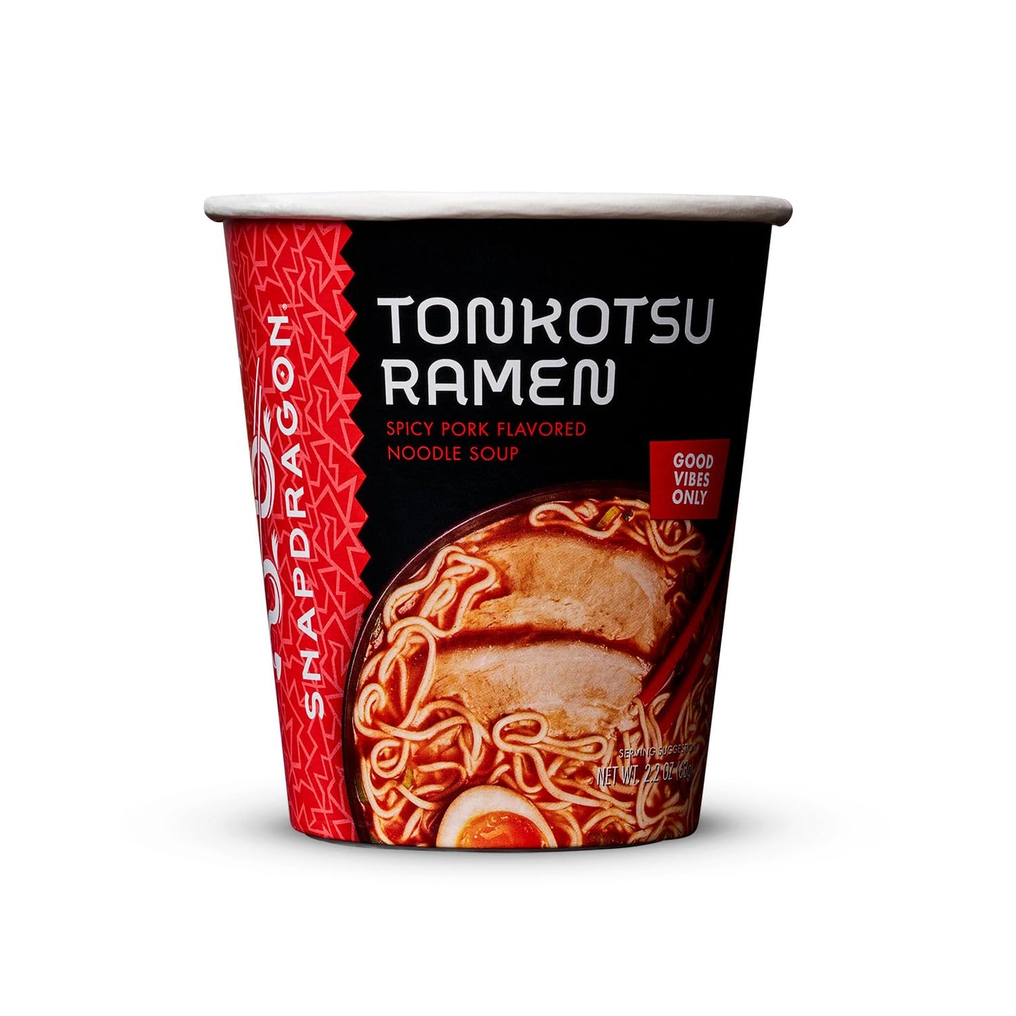 Snapdragon Tonkotsu Ramen Cup Noodles - 6 Pack Instant Ramen Bowl with Authentic Wheat Noodles, Soup Sauce Base, Flavor and Vege