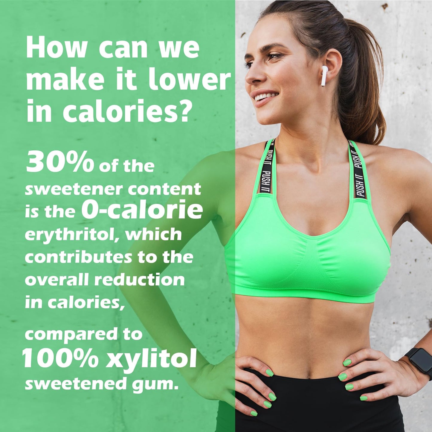 DC24 DAILY CARE Xylitol Chewing Gum, Sugar Free, Low-Calorie, Spearmint Flavor, 60 Count, Green