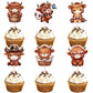 Keaziu Cupcake Toppers 24 Pack Highland Cow Picks Paper 2x0.2 Cow 2 Birthday Decorations Party Supplies
