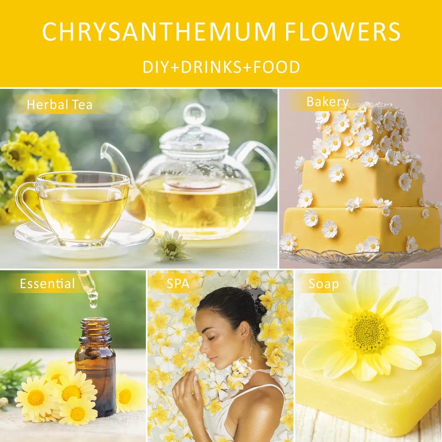 Chrysanthemum Tea, Gongju Edible Chinese Flowers, ??, Dried Whole Bulk Herbal Tea, Organic Natural, Ideal For Gift, 1 Oz