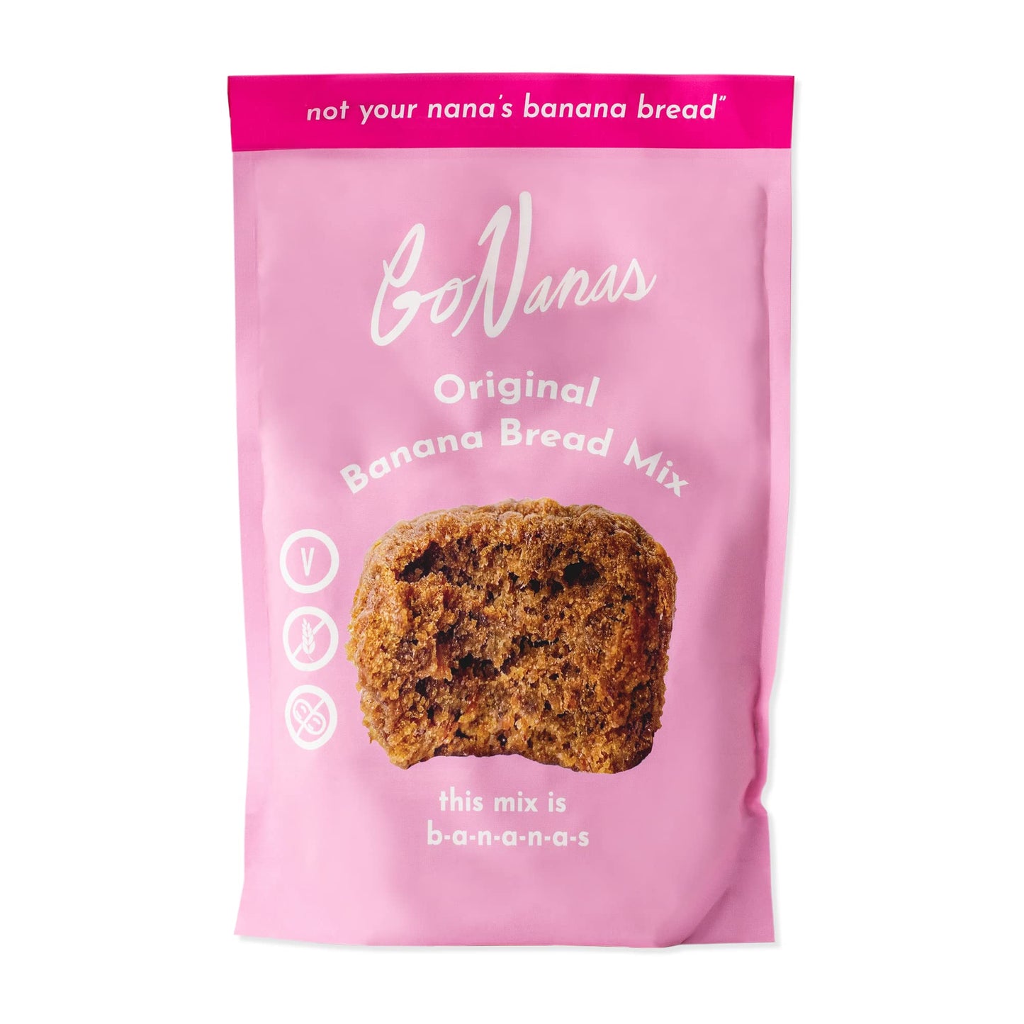 Gonanas Original Oat Flour Banana Bread Mix, Suitable For Plant Based Vegan Diets, Gluten Free Dairy Free Snacks, Healthy Snacks For Mature-Themeds, Muffin Mix, Nut Free, Cupcakes Dessert, Non-Gmo, 1Pk