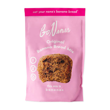 Gonanas Original Oat Flour Banana Bread Mix, Suitable For Plant Based Vegan Diets, Gluten Free Dairy Free Snacks, Healthy Snacks For Mature-Themeds, Muffin Mix, Nut Free, Cupcakes Dessert, Non-Gmo, 1Pk