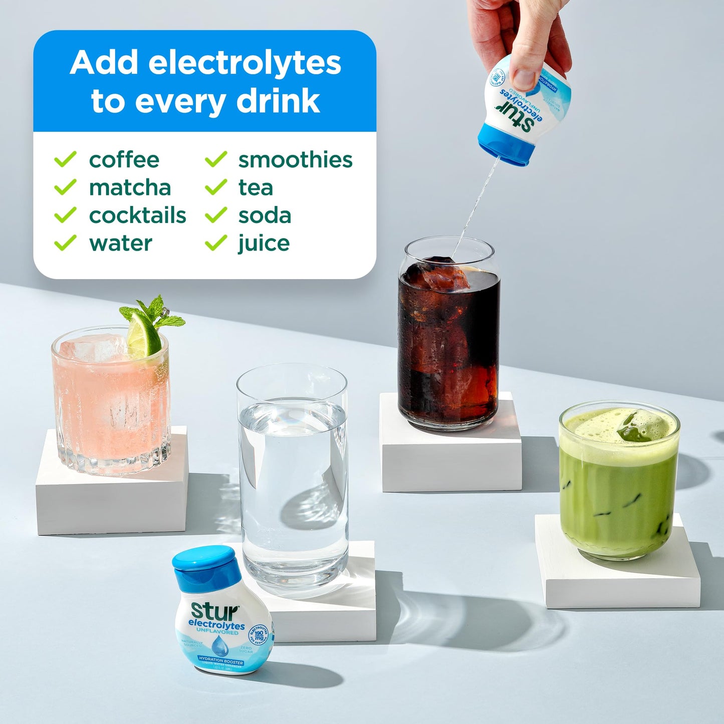 Stur Electrolyte Drops | Trace Minerals for Instant Hydration | No Sugar  No Sweeteners | Zero Calories | Unflavored Liquid Water Enhancer | Vegan & Keto Friendly | 5 Bottles (Makes 160 Drinks)