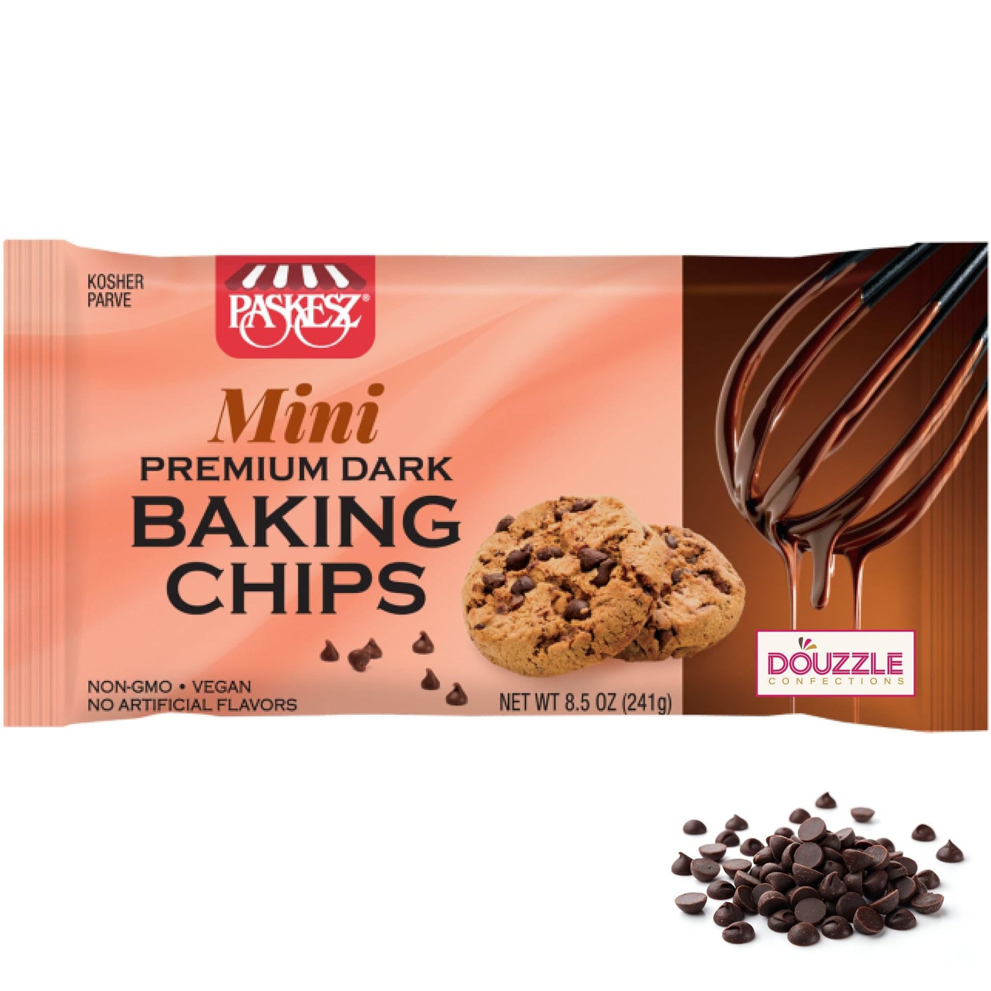 Douzzle Mini Top-Grade Baking Chips For Cookies  Cakes  Cupcakes (8.5 Oz  Pack Of 1) Non-Gmo  Vegan  No Artificial Flavors Kosher Parve