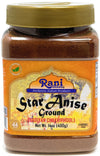 Rani Star Anise Powder (Badian Khatai) Ground Spice 14oz (400g) PET Jar ~ All Natural | Gluten Friendly | NON-GMO | Kosher | Veg