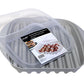 Compact Microwave Bacon, Sausage Meat & Poultry Cooking Tray With Protective Splatter Lid - Bpa-Free, Innovative & Easy-Clean De