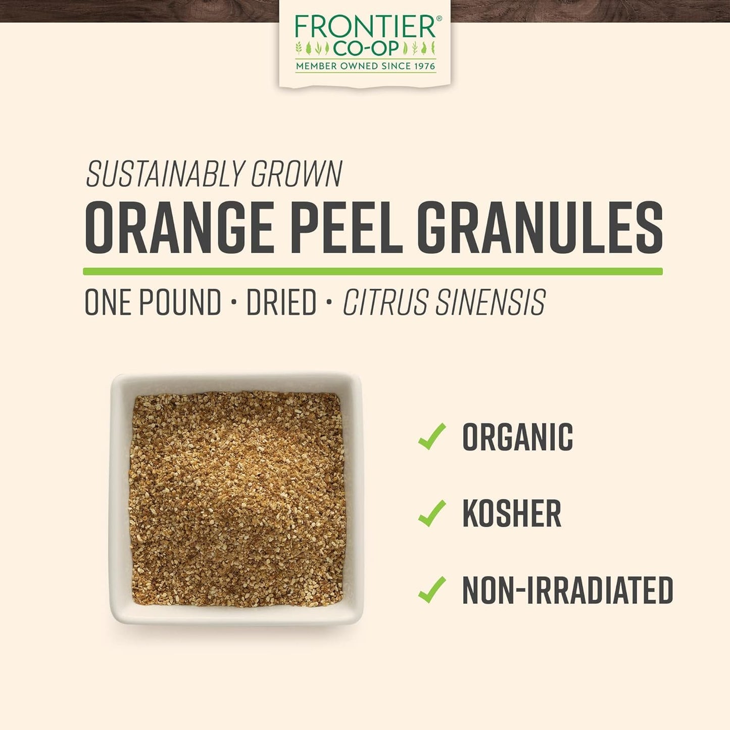 Frontier Co-op Orange Peel Granules, Citrusy Sweet, 16 Ounce (Pack of 1), Model 89836002617