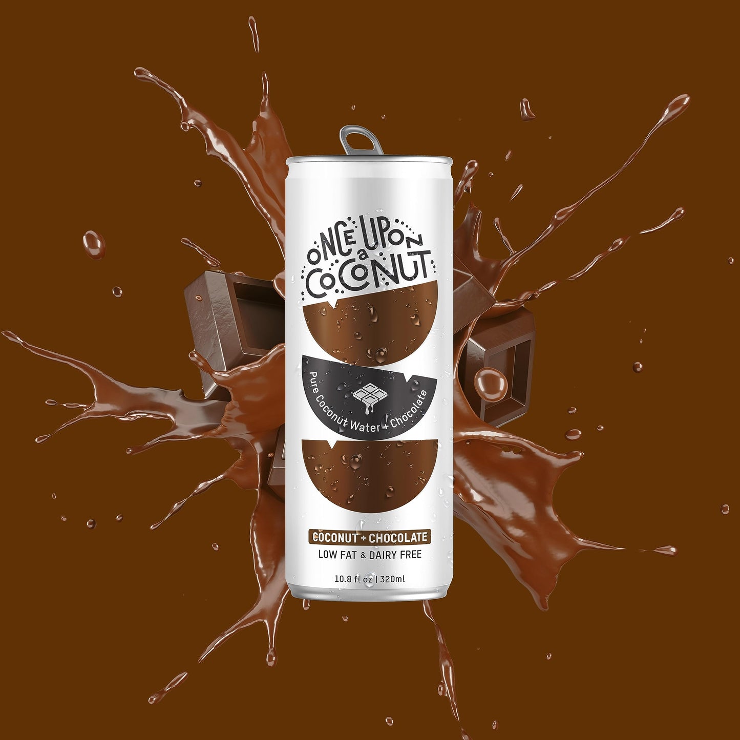 Once Upon a Coconut Chocolate Coconut Water - Low-Calorie, Non-GMO, Gluten-Free - Pack of 12 Cans (10.8 fl oz each)