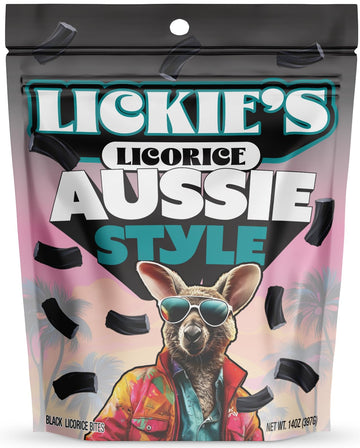 Lickies Licorice Black Licorice | 14 Ounce | Soft & Chewy Australian Licorice Candy Twists | Fancy Licorice Candy | Aussie Style