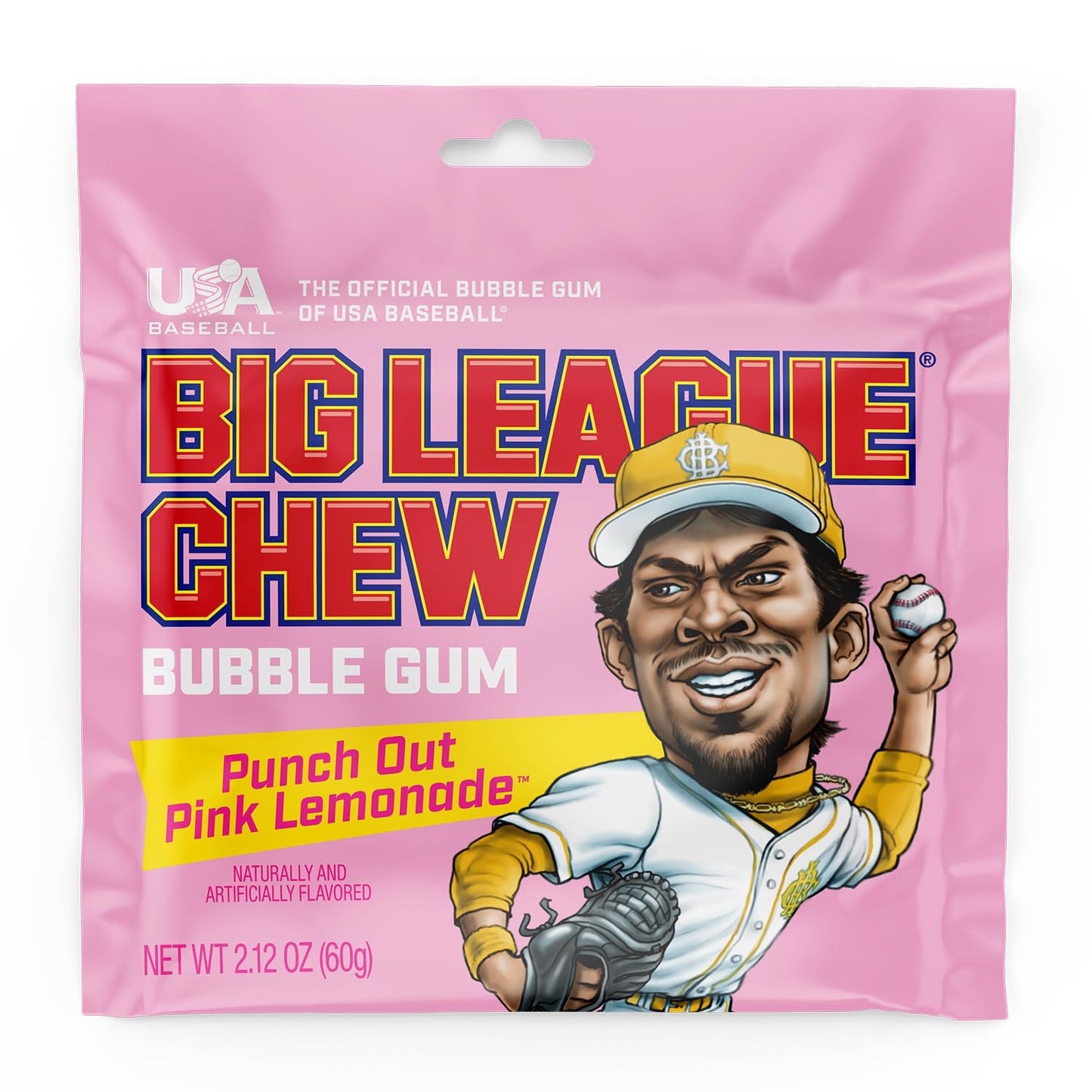 New! Big League Chew Punch Out Pink Lemonade Bubble Gum - Sweet And Tart Flavor Burst | Ideal For Baseball Games, Teams, Concess