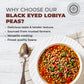 Pride Of India - Indian Whole Black Eyed Peas - Protein & Fiber Rich Lobiya, 3.0 Pound Jar