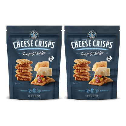 John Wm. Macy - Asiago & Cheddar Cheese Crisps - Hand Crafted, Non GMO, and Nothing Artificial - Made with Real Cheese - 11 oz. 