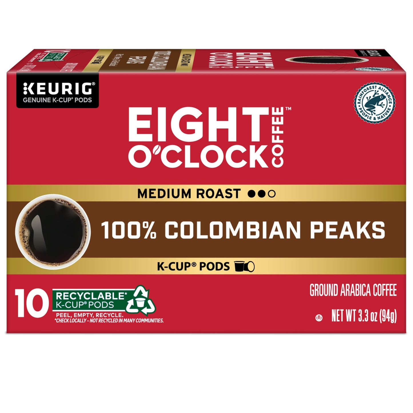 Eight OClock Coffee Colombian Peaks Keurig Single-Serve K-Cup Pods  Medium Roast Coffee  60 Count