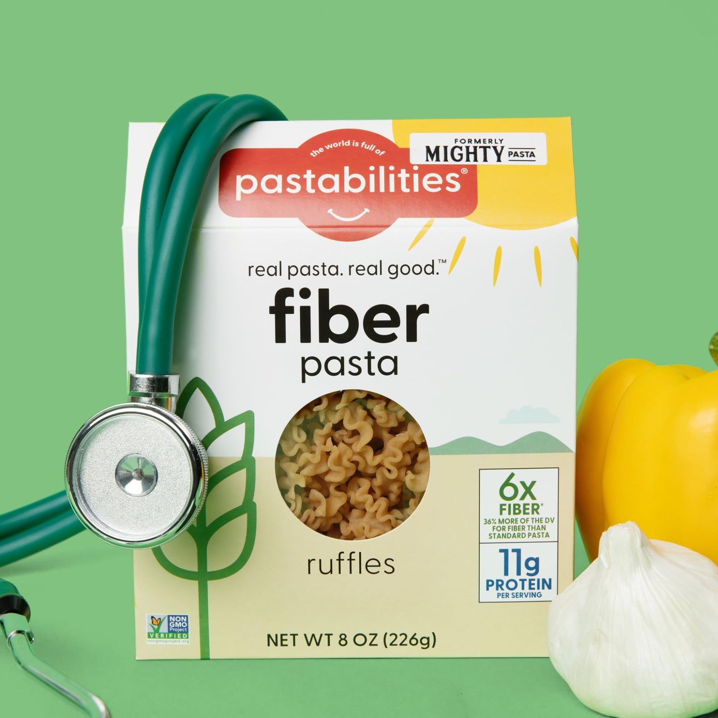 Pastabilities High Fiber Pasta - Ruffles Shaped Wheat - 11g Protein per serving, Delicious Taste & Texture, Excellent Source of