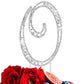 LINGPAR Rhinestone Crystal Letter O Cake Topper for Wedding and Birthday Parties - Silver, Model 01