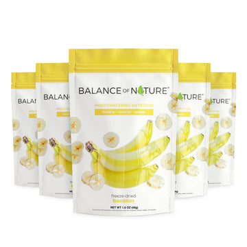 Balance of Nature Freeze-Dried Bananas (5 Pack) - 100% Real Fruit, Crunchy Banana Slices, Healthy Snack, Mouthwatering Nutrition