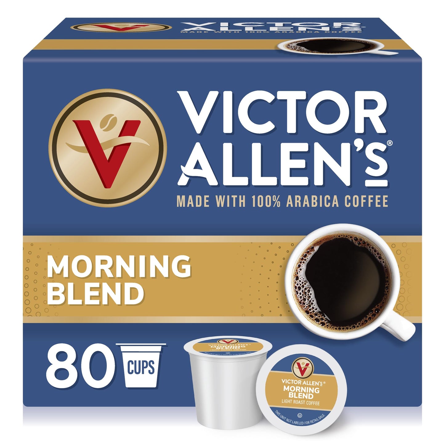 Victor Allens Coffee Morning Blend Light Roast Single Serve Pods 80 Count for Keurig K-Cup Brewers Brown FG014611