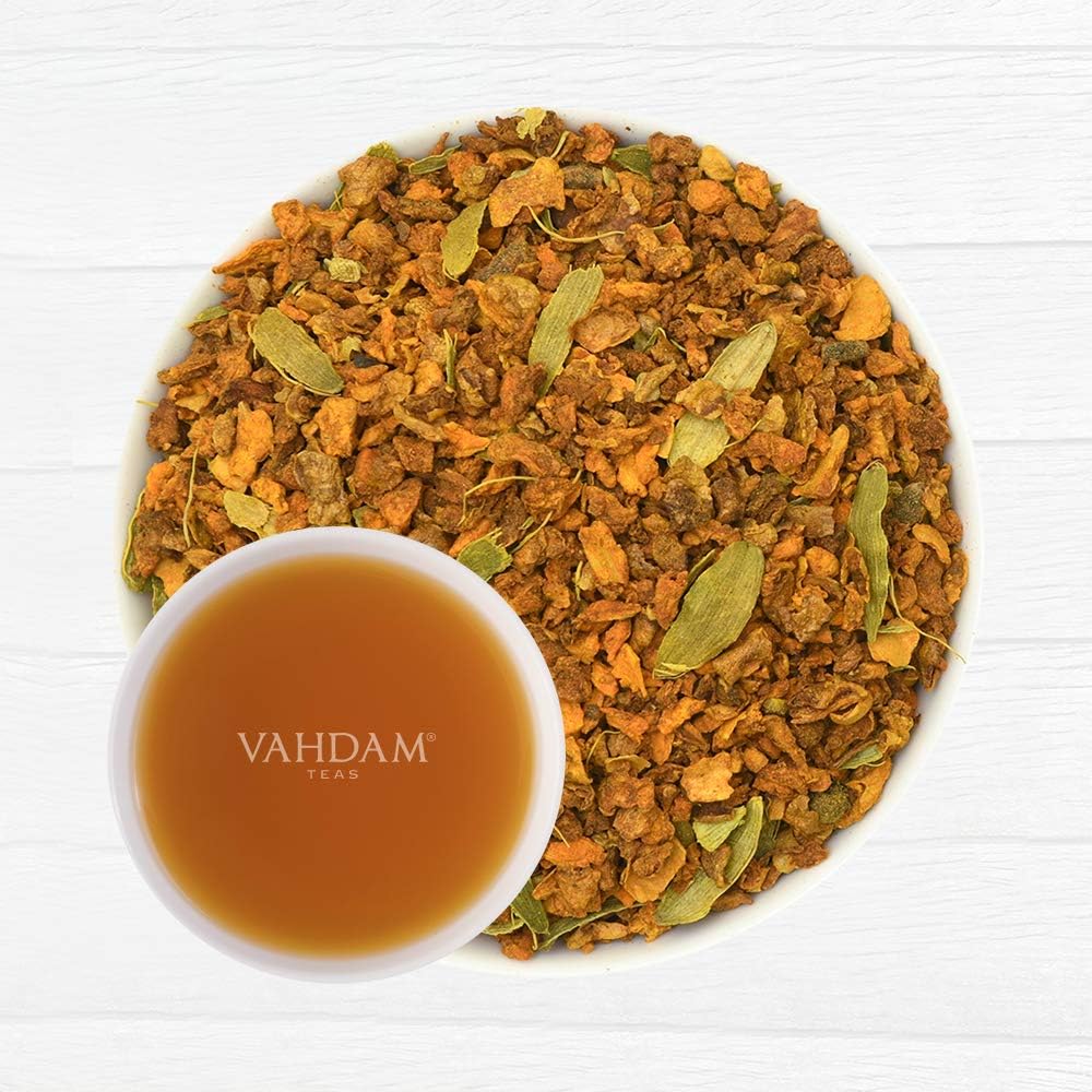 Vahdam, Turmeric Spiced Tea Gift Sets (50 G) Brews 25+ Cups | 100% Natural Herbal Blend Of Turmeric & Exotic Indian Spices | Glu