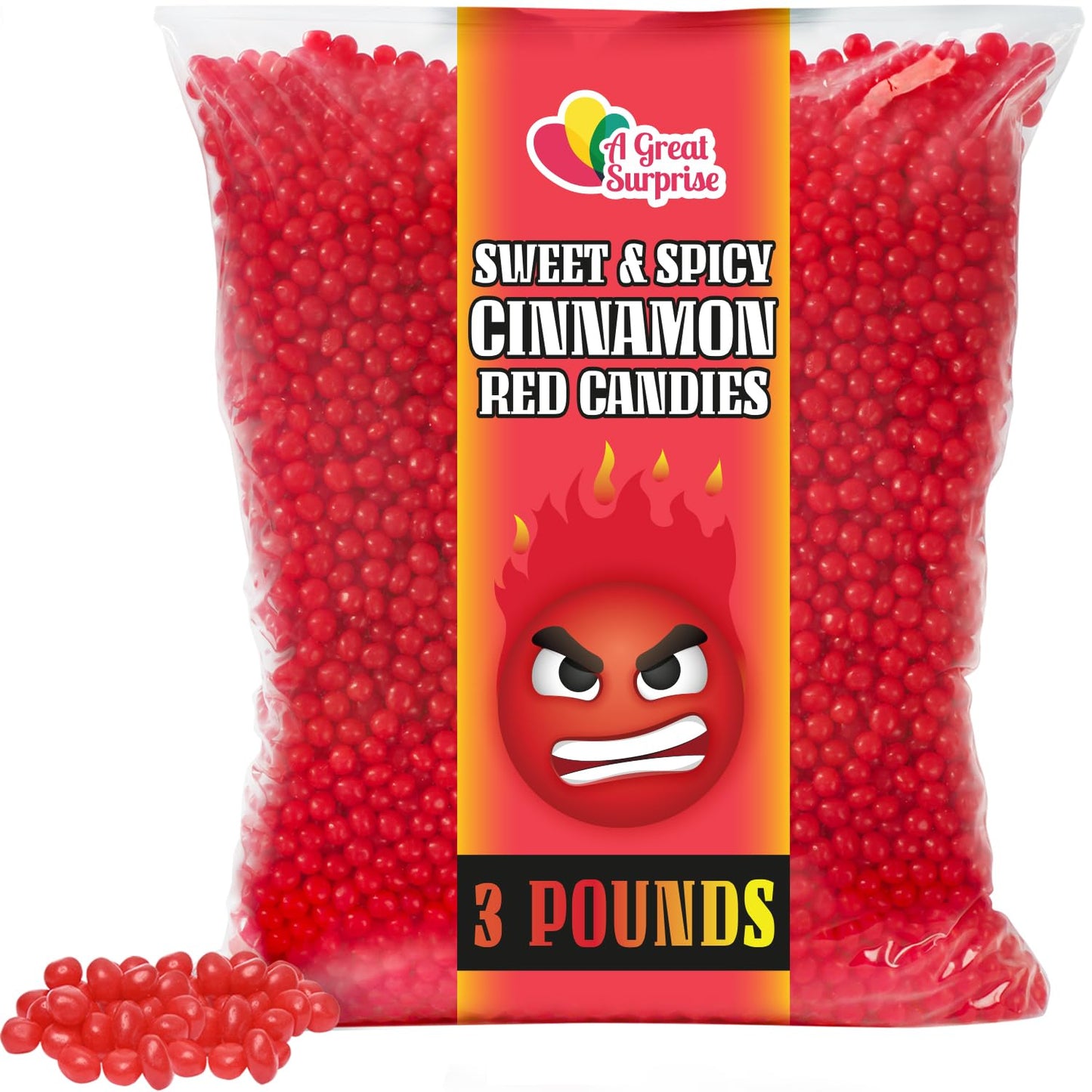 Red Cinnamon Candy - 3 Pounds - Red Halloween Candy - Hot Red Cinnamon Candy - Spicy-Sweet Red Candies for Buffet - Imperial Can