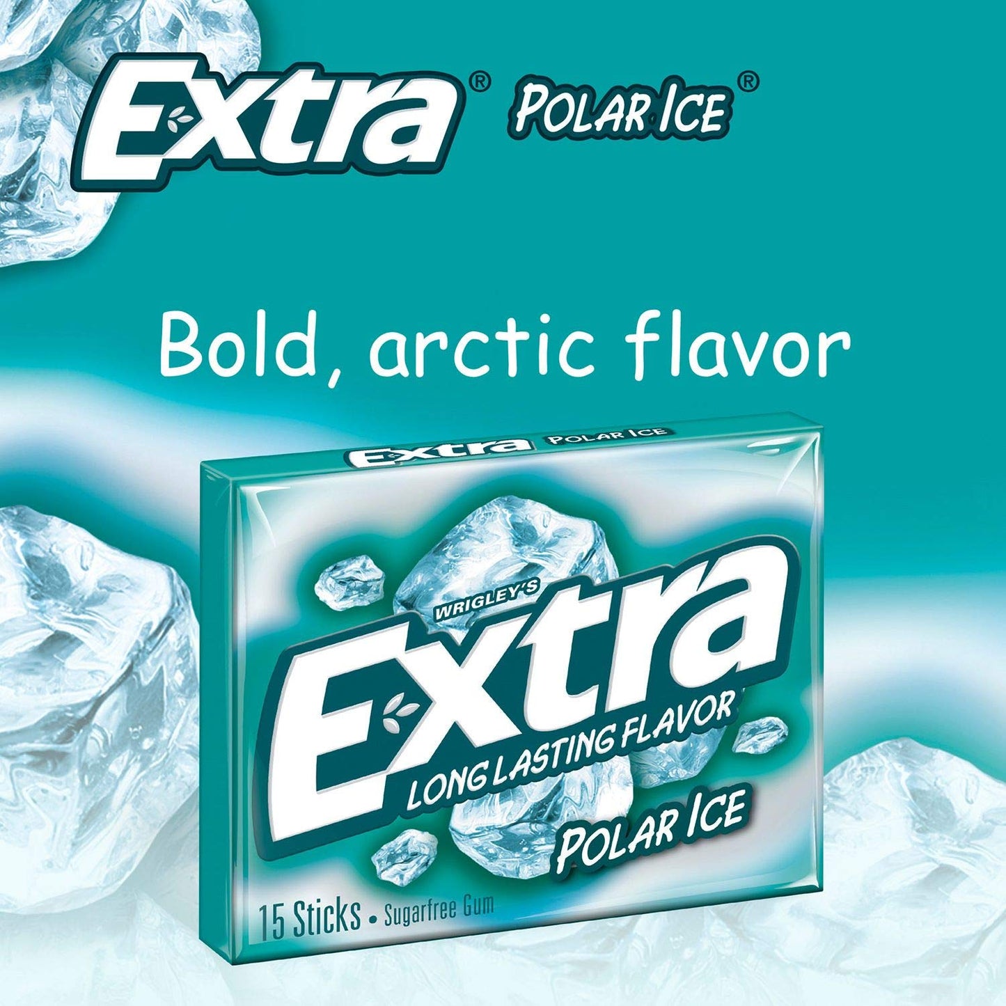 Wrigley'S Extra Polar Ice Sugar-Free Gum, Pack Of 12 (15 Sticks Per Pack)