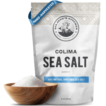 Ava Janes Kitchen - Colima Coarse Sea Salt - 100% Unrefined, Natural, and Hand-Harvested - Protects Heart - Shapes Figure - Boo