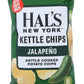 Hal's New York Kettle Chips, Jalapeo Kettle Cooked Potato Chips, No Artificial Colors or Flavors, Kosher, Gluten Free, 5 Ounce (