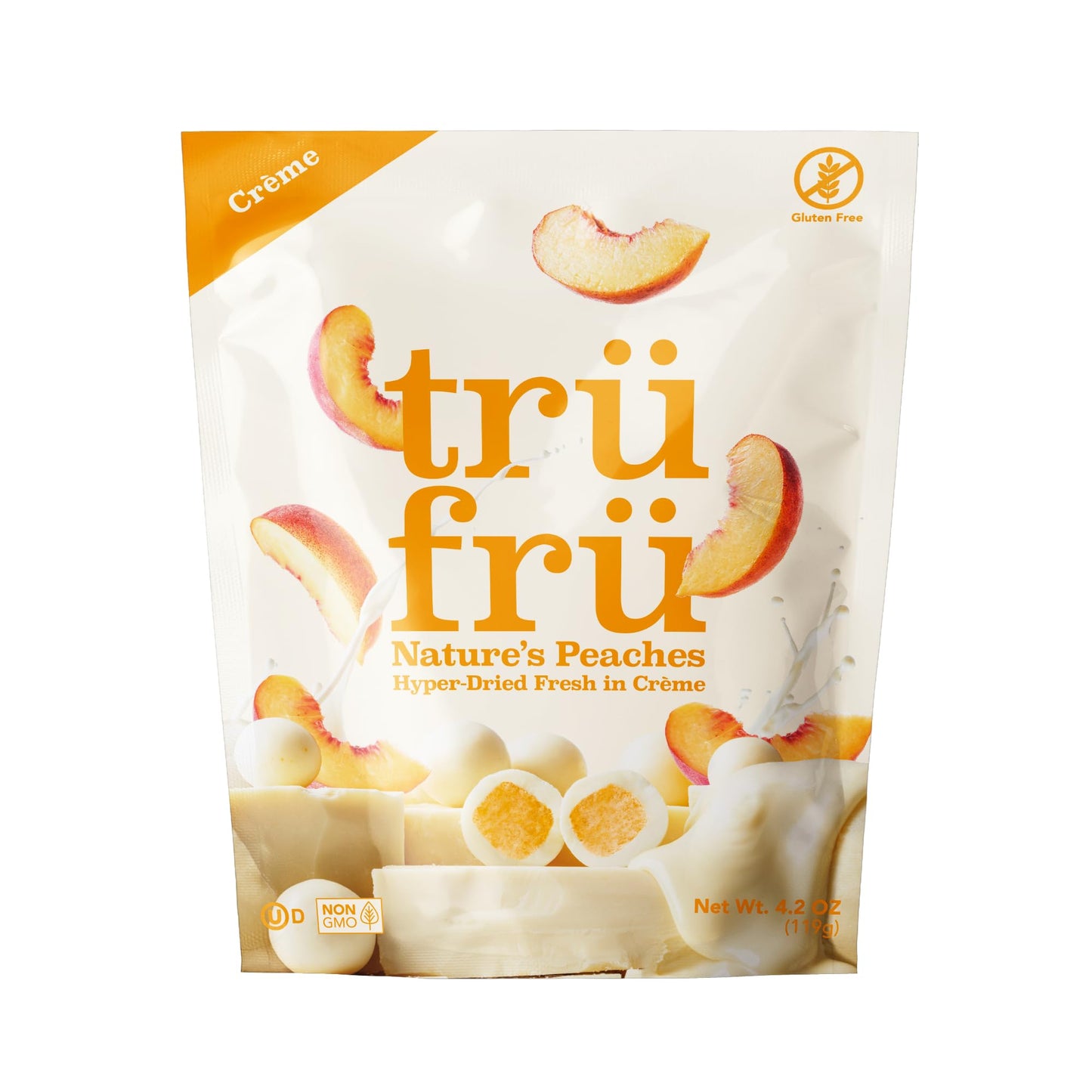 Tru Fru Nature's Peaches Hyper-Dried Fresh in Crme, Premium Gourmet Freeze Dried Snack, 4.2 oz