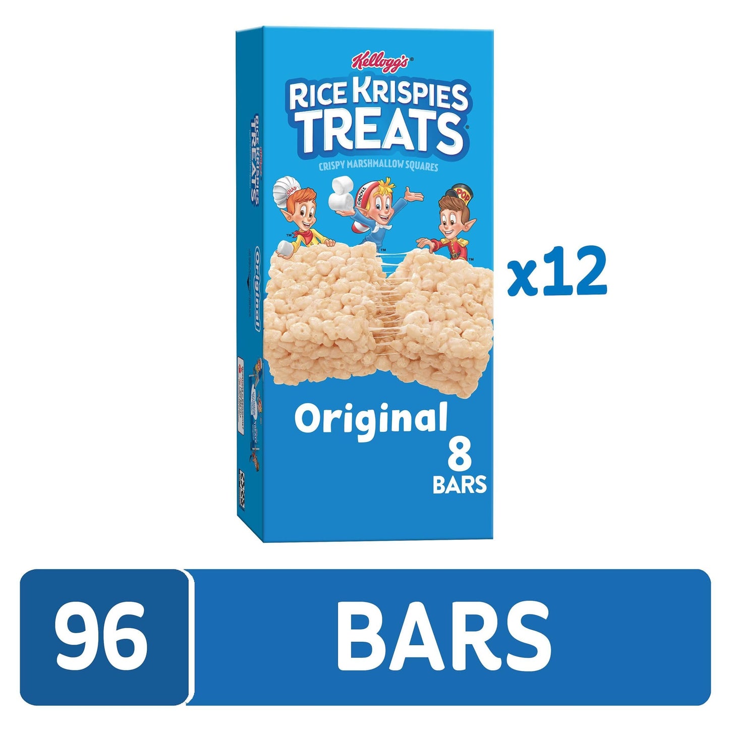 Rice Krispies   Cereal Bars, Original, 96 Count, Kids Snacks, Blue, Model 3800035056