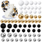 66 Pcs Ball Cake Picks Black Silver White Gold 4 Sizes For Diy Baking Decoration Cupcake Toppers And Wedding Anniversary Birthda