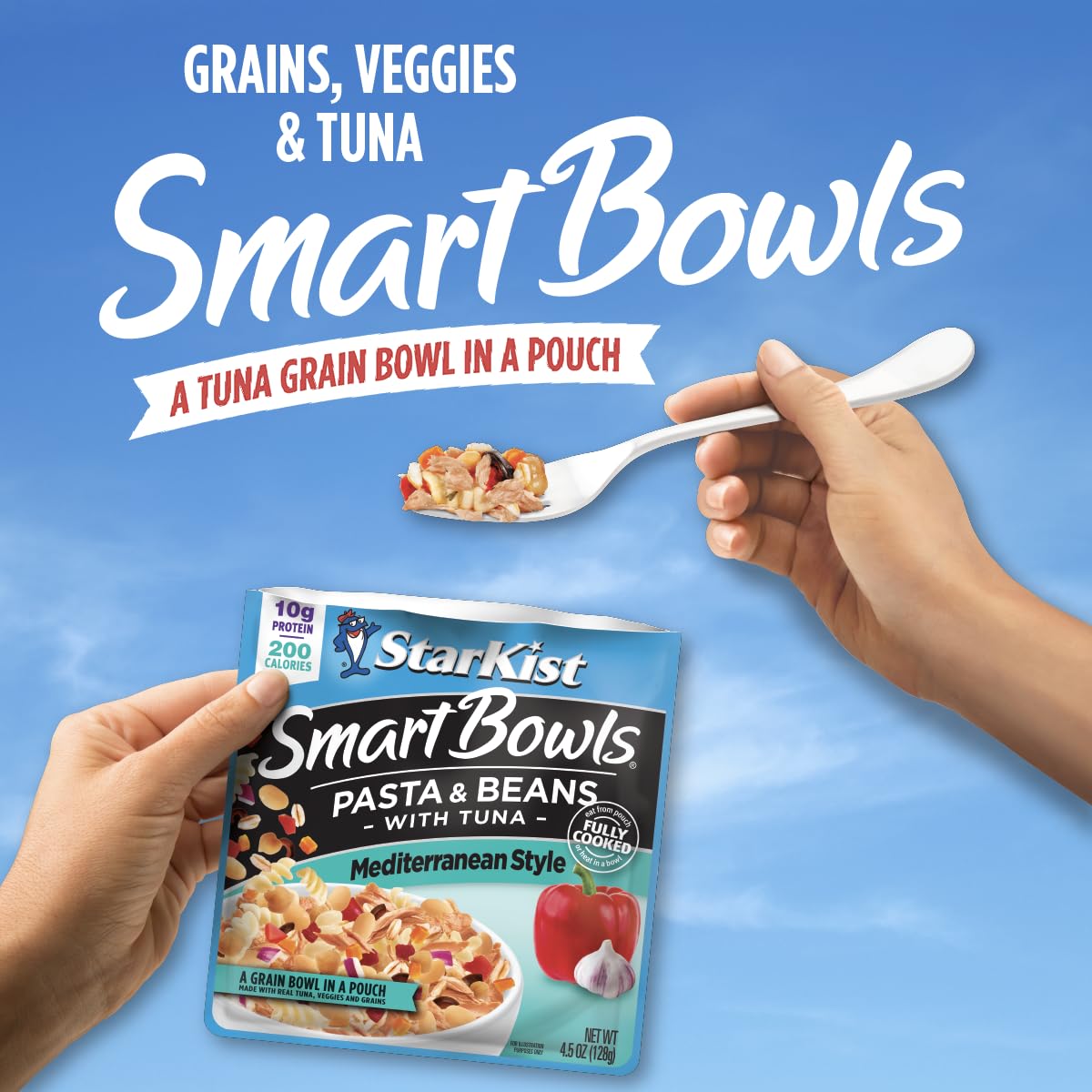 Starkist Smart Bowls Tuna, Pasta And Beans, Mediterranean Style, 4.5 Oz Pouch, Pack Of 12