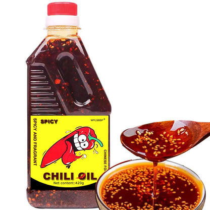Chili Oil Hot Spicy Crunchy Sesame Chili Cris Flavor Spicy Red Oil Asian Ready to Eat Seasoning for Cooking on Everything Vegan 