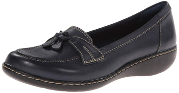 Clarks Womens Ashland Bubble Slip-On Loafer, Navy, 65 2W Us