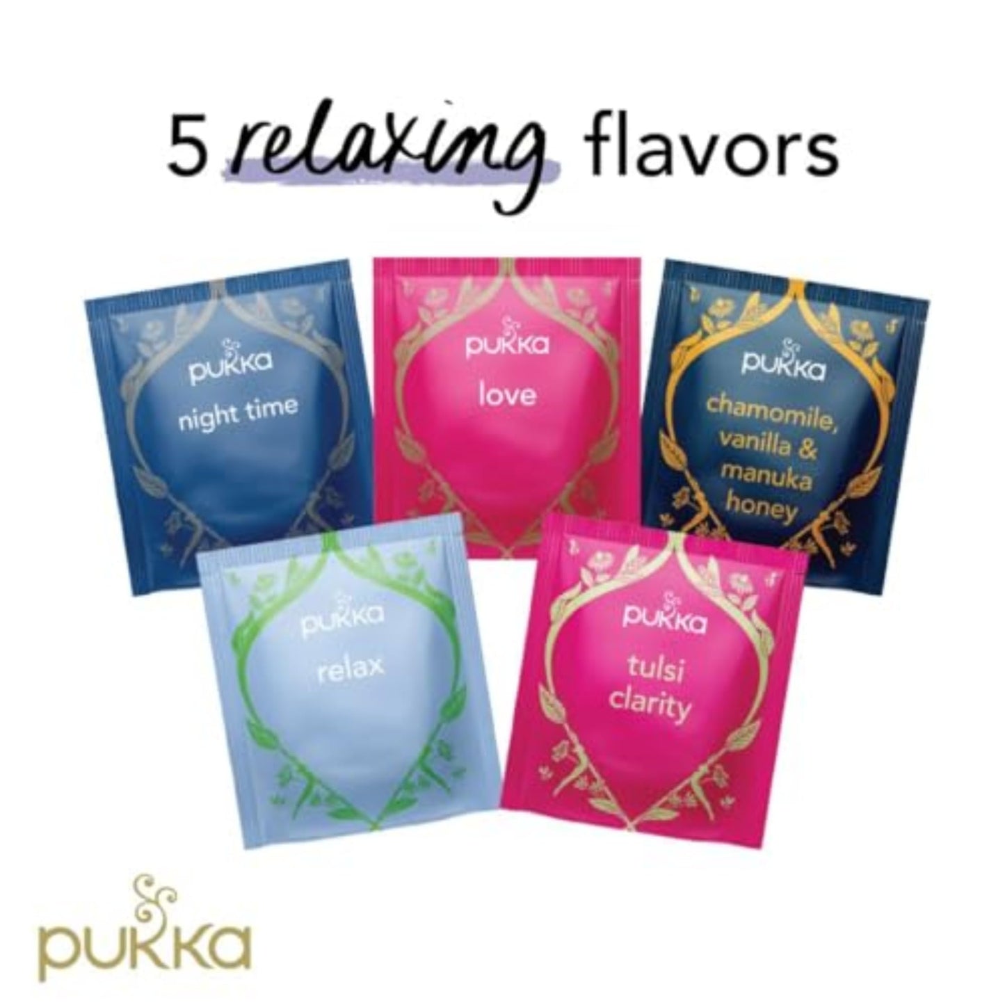 Pukka Organic Herbal Tea Bags, Relax S  Box, 45 Bags, 2 Ounce