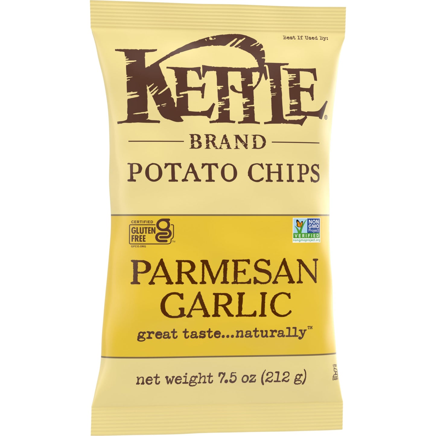 Kettle Brand Potato Chips Parmesan Garlic Kettle Chips, 7.5 Oz (Pack of 2)