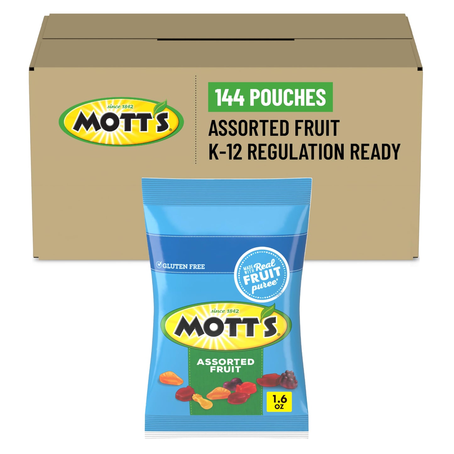 Motts Assorted Fruit Snacks, 1.6 Oz, 144 Count