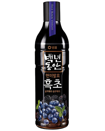 Sempio Black Rice Vinegar Drink Blackberry & Blueberry - Naturally Fermented Brown Rice Vinegar Concentrate, No Added Sugar, Veg