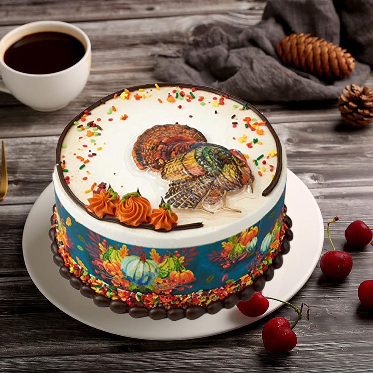 Sentovac Thanksgiving Autumn Sprinkles Edible Maple Leaves Fall Confetti Sprinkles for Cake Decorating Cookie Cupcake Topper Bak
