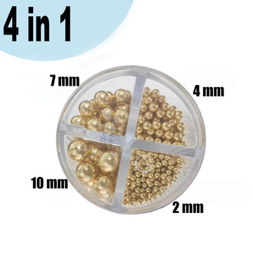 4 In 1 Super Gold Pearl Sugar Sprinkles 6 Oz, 4 Sizes Candy Pearls Ideal For Baking, Cake And Cupcake Toppers, Cookie Decoration