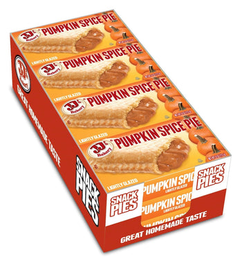 JJs Bakery Pumpkin Spice Pie Snack Pies, Individual Dessert, Fresh-Baked, Nut-Free, Kosher Parve, 4 Oz Each (Pack of 12)