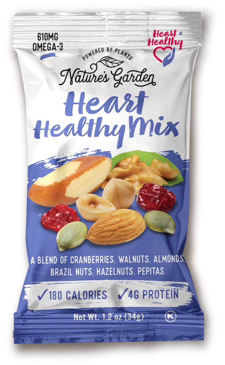 Natures Garden Healthy Trail Mix Snack Pack - Premium Nuts and Seeds, 57.6 oz, Food Allergy Free, 48 Individual Bags